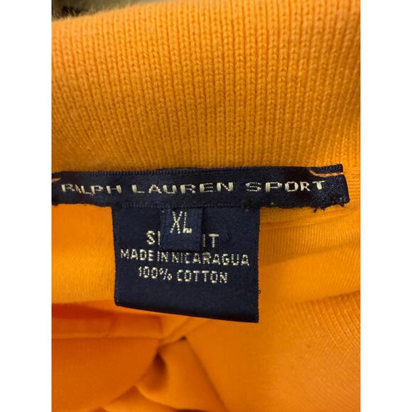 VTG 90's Ralph Lauren Sport Polo Shirt Womens XL Orange Pony Preppy Slim Top - Picture 2 of 5
